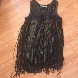 Black Fringe Dress